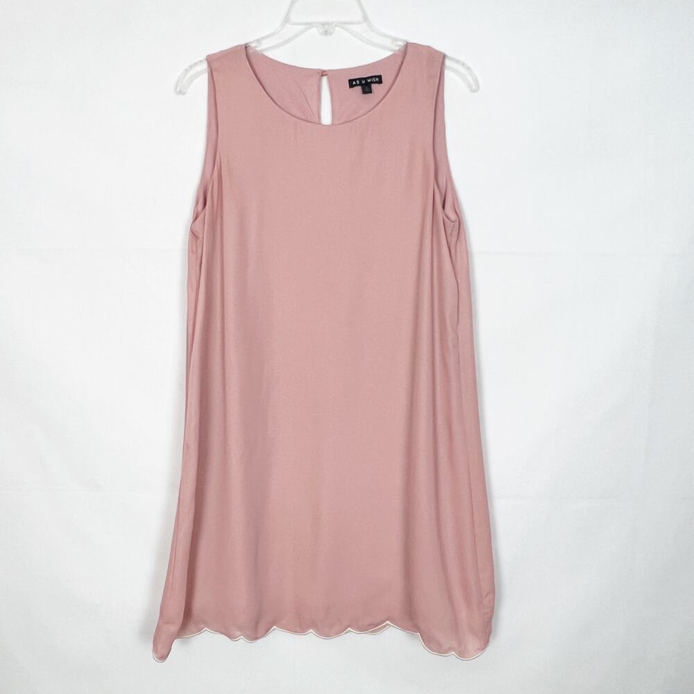 As U Wish Rose Shift Chiffon Dress Juniors L